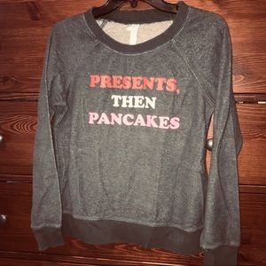 ‘Presents then Pancakes’ Christmas sweatshirt / Christmas sweater